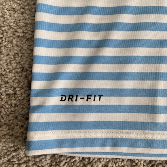 Nike Golf Dri fit Men's Size Small Blue striped Polo T-Shirt - Picture 6 of 9